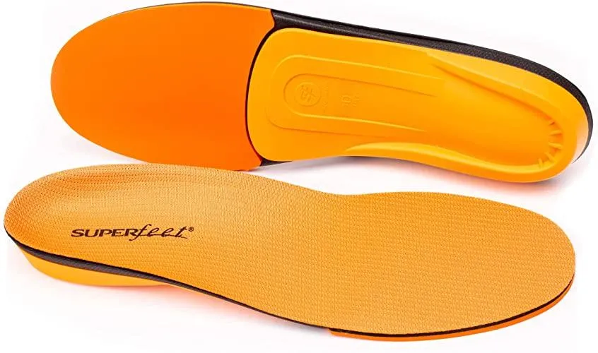 Superfeet Orange Insoles | High Arch Support and Forefoot Cushion | Orthotic Shoe Inserts for Anti-fatigue | Mens