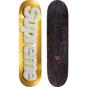 Supreme Bling Box Logo Skateboard Deck Gold