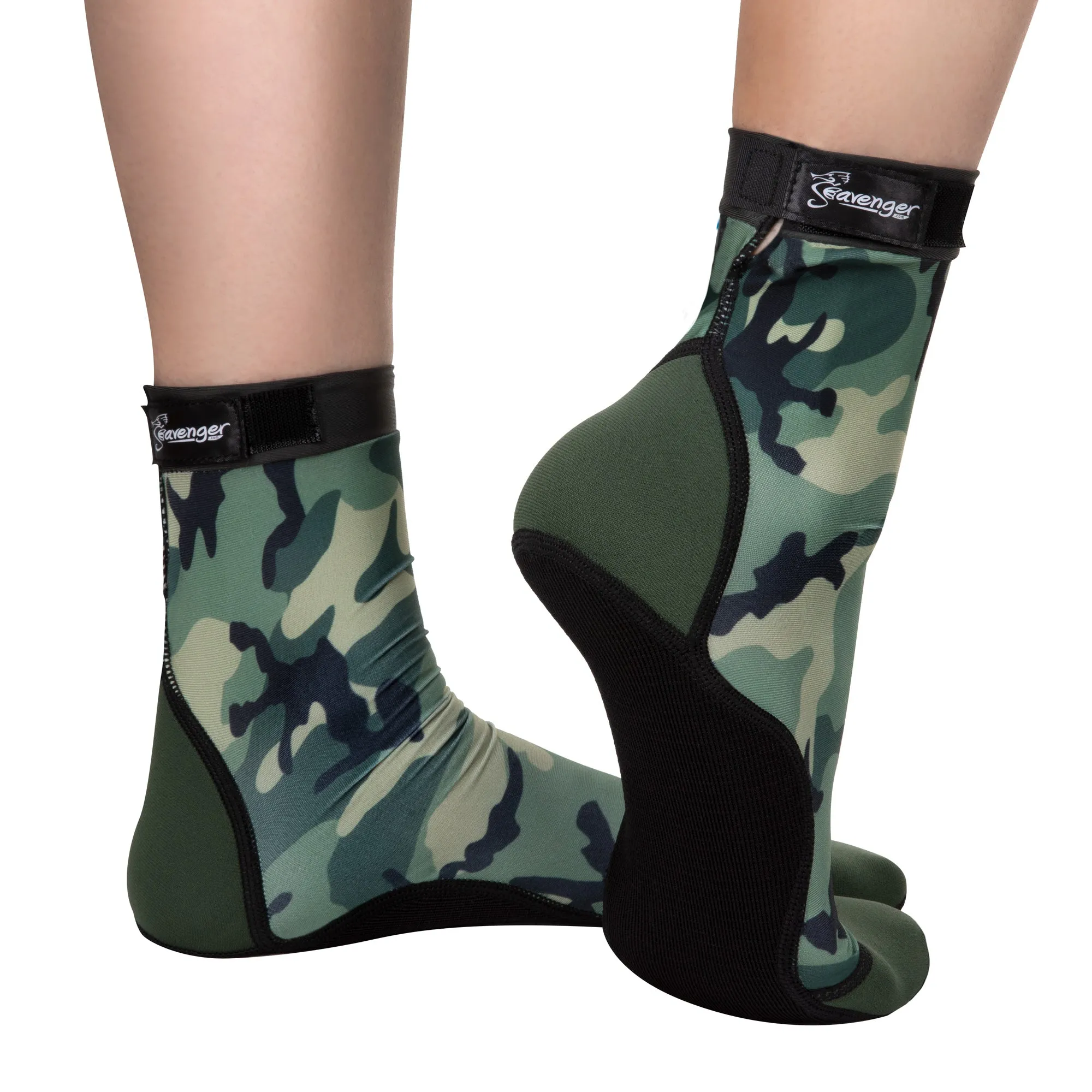 Tall SeaSnug Beach Socks - Green Camouflage