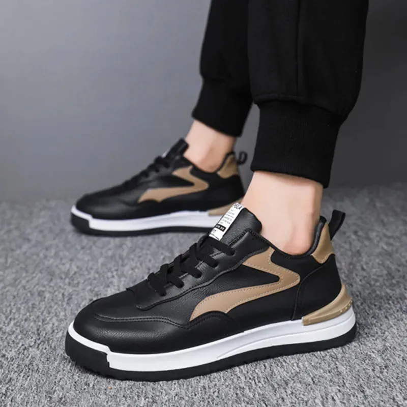 Trendy Lace-up Sneakers Casual Shoes Men's Fashion Versatile Round-toe Flat-soled Outdoor Casual Walking Running Shoes Students