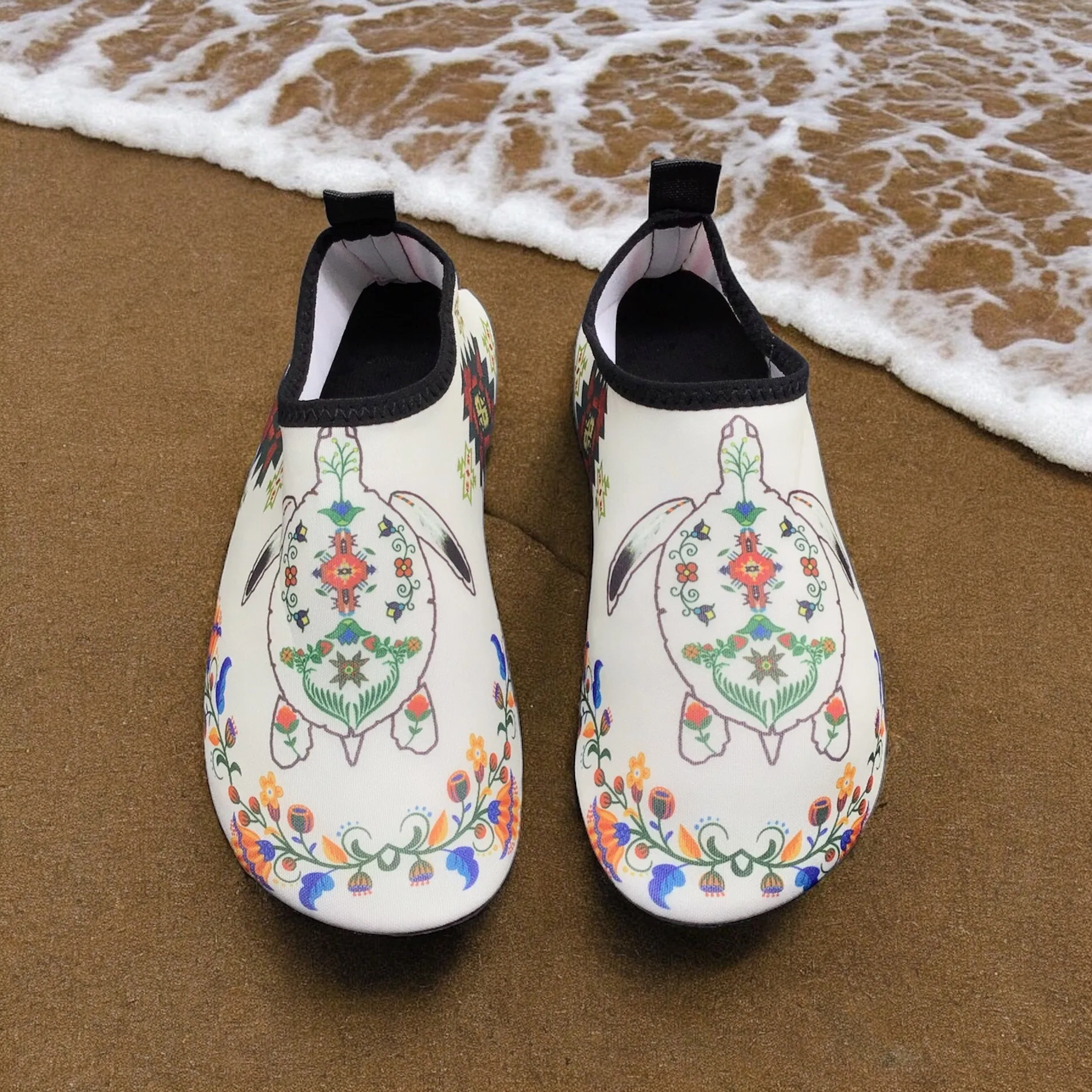 Turtle White Native American Aqua Shoes