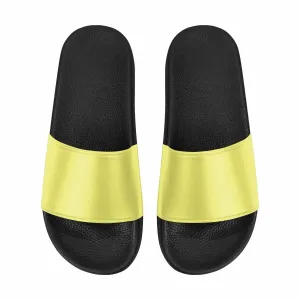 Uniquely You Mens Slide Sandals /   Honeysuckle Yellow Flip-Flops