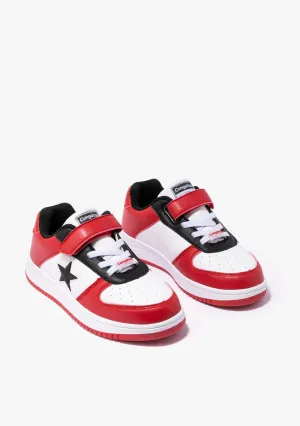 Unisex white, red and black star sneaker(light up)