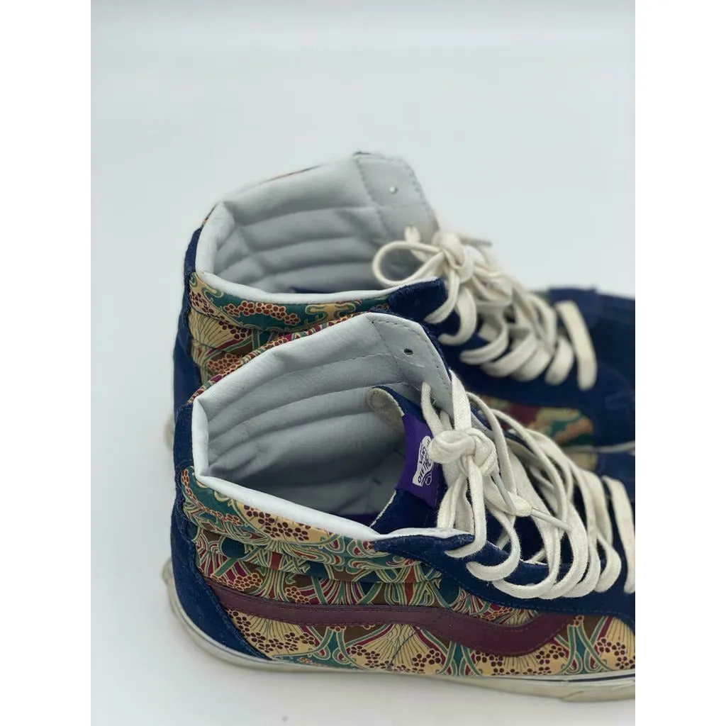 Vans Off The Wall Skate Hi Top Shoes blue Suede Canvas Men's Size 10 Athletic