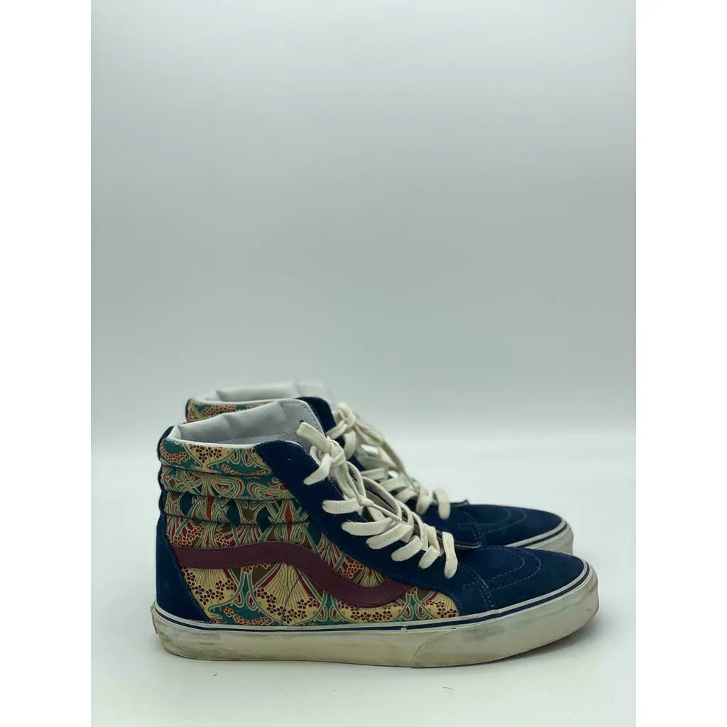 Vans Off The Wall Skate Hi Top Shoes blue Suede Canvas Men's Size 10 Athletic