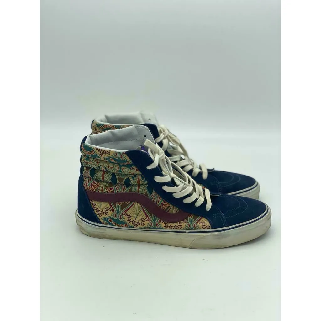 Vans Off The Wall Skate Hi Top Shoes blue Suede Canvas Men's Size 10 Athletic