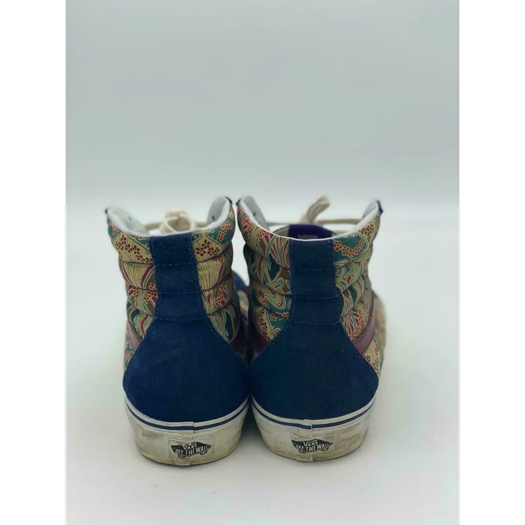 Vans Off The Wall Skate Hi Top Shoes blue Suede Canvas Men's Size 10 Athletic