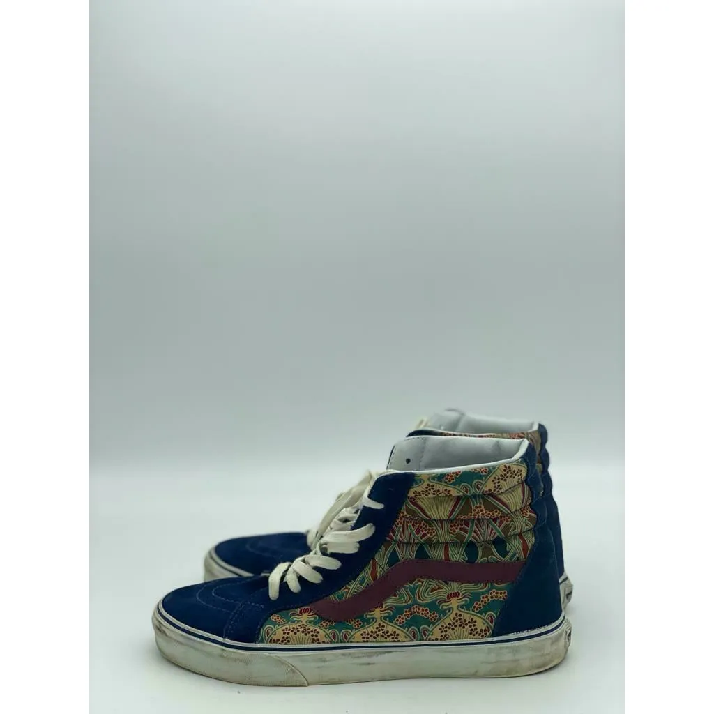 Vans Off The Wall Skate Hi Top Shoes blue Suede Canvas Men's Size 10 Athletic