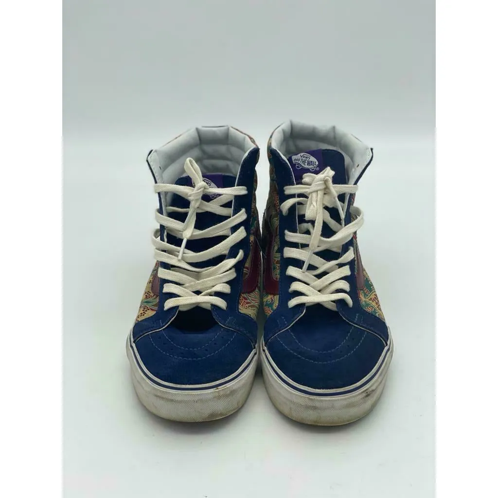 Vans Off The Wall Skate Hi Top Shoes blue Suede Canvas Men's Size 10 Athletic