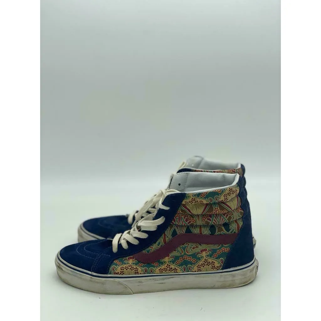 Vans Off The Wall Skate Hi Top Shoes blue Suede Canvas Men's Size 10 Athletic