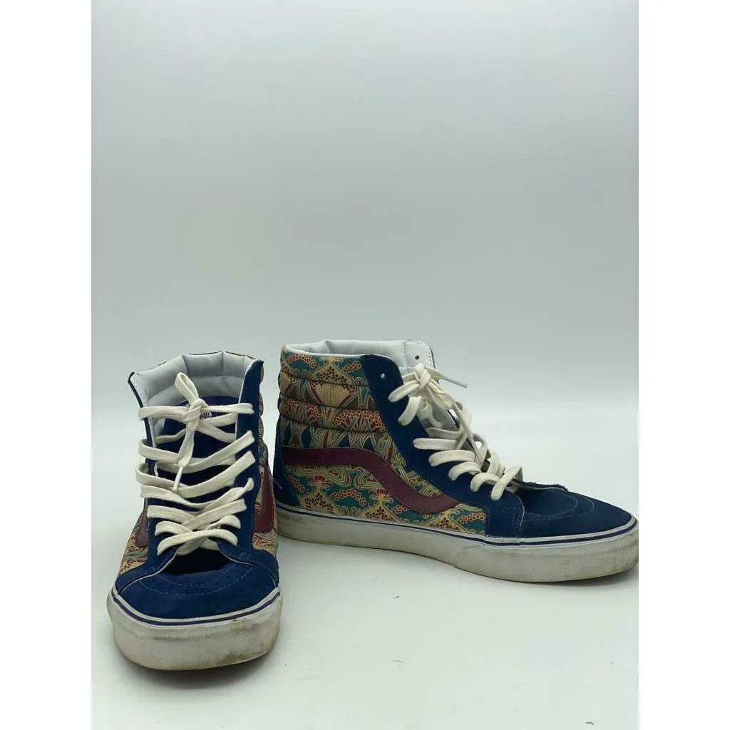 Vans Off The Wall Skate Hi Top Shoes blue Suede Canvas Men's Size 10 Athletic