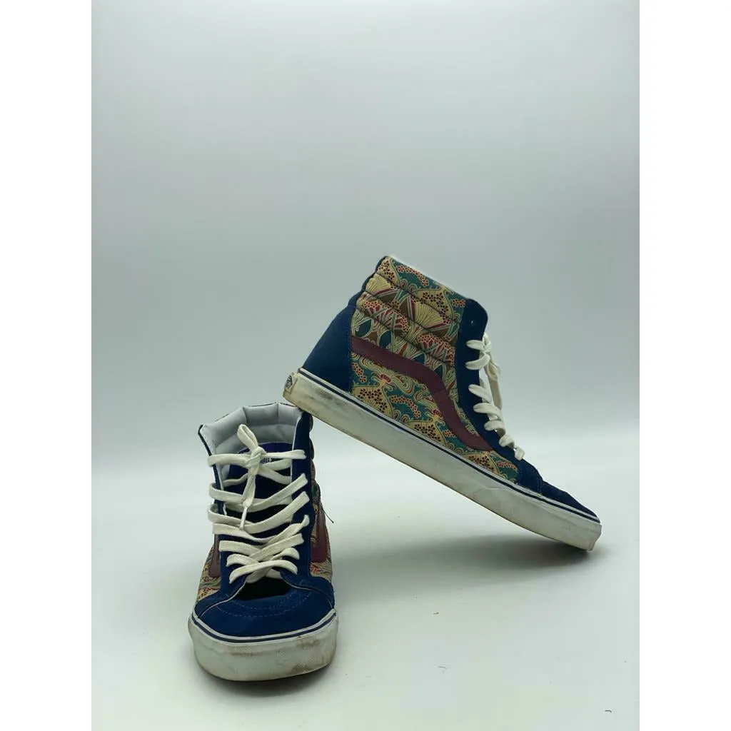 Vans Off The Wall Skate Hi Top Shoes blue Suede Canvas Men's Size 10 Athletic