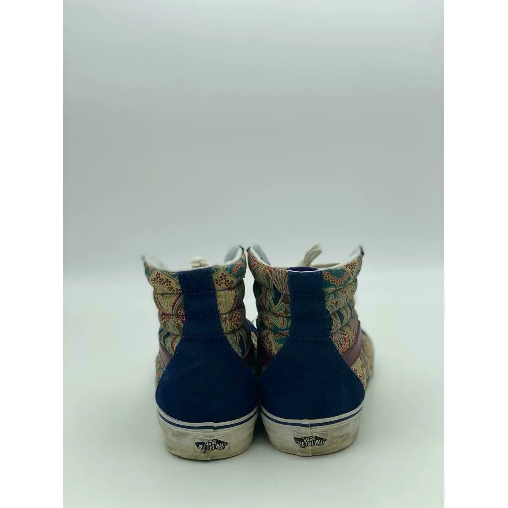 Vans Off The Wall Skate Hi Top Shoes blue Suede Canvas Men's Size 10 Athletic