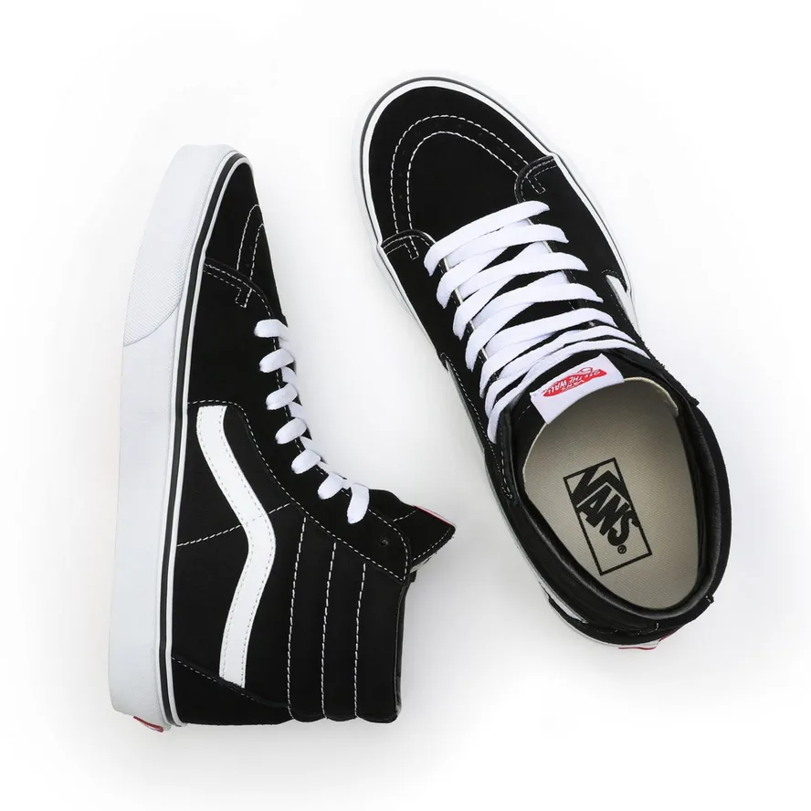 Vans scarpa Sneakers alta per uomo e donna in tela e camoscio Sk8-Hi VN000D5IB8C nero-bianco