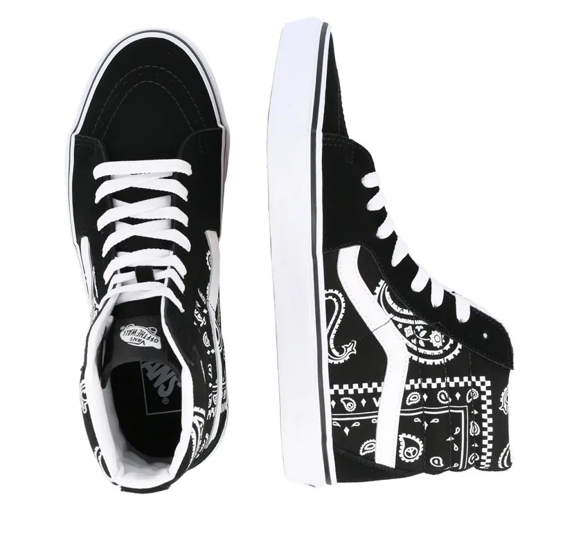 Vans scarpa sneakers da donna Sk8-Hi Peace Paisley VN0A5JMJB0E1 nero bianco