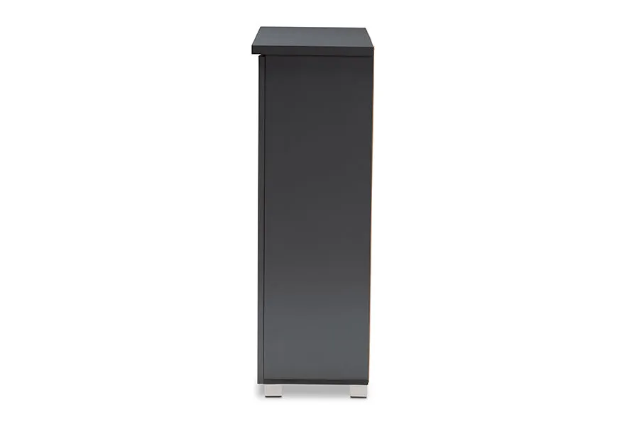 Verdell Dark Gray 2-Door Wooden Entryway Shoe Storage Cabinet