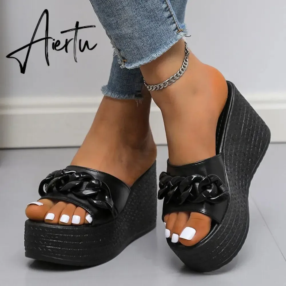 Women Sandals Platform Sandals Shoes Women Summer Sandals Slipper Indoor Outdoor Beach Shoes Female Bow Bling Slippers