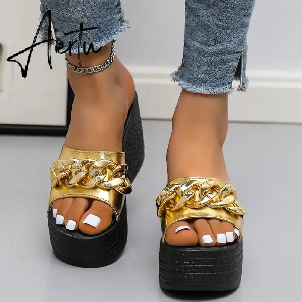 Women Sandals Platform Sandals Shoes Women Summer Sandals Slipper Indoor Outdoor Beach Shoes Female Bow Bling Slippers