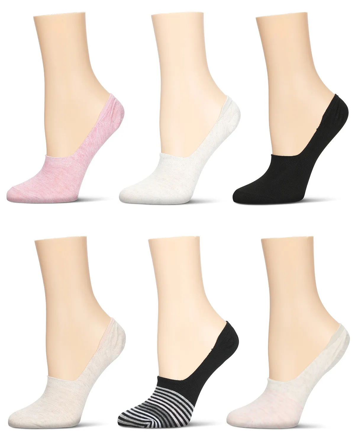 Women's 6 Pair Pack Gradient Stripes High Cut Liners