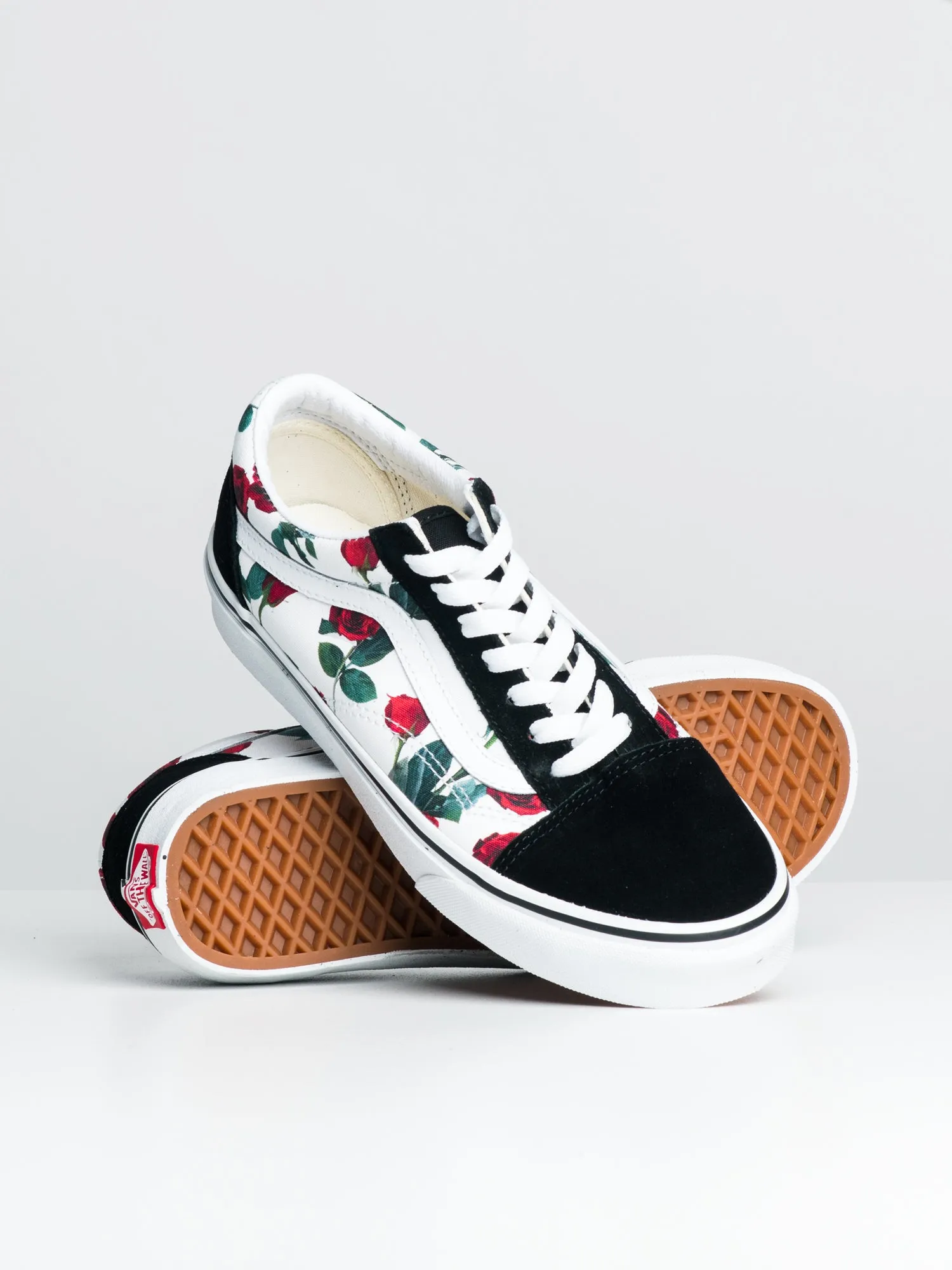 WOMENS VANS OLD SKOOL - RED ROSE/WHITE - CLEARANCE