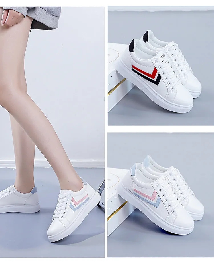 Women's White High Soled Sneaker Fashion Casual Shoes - 6617