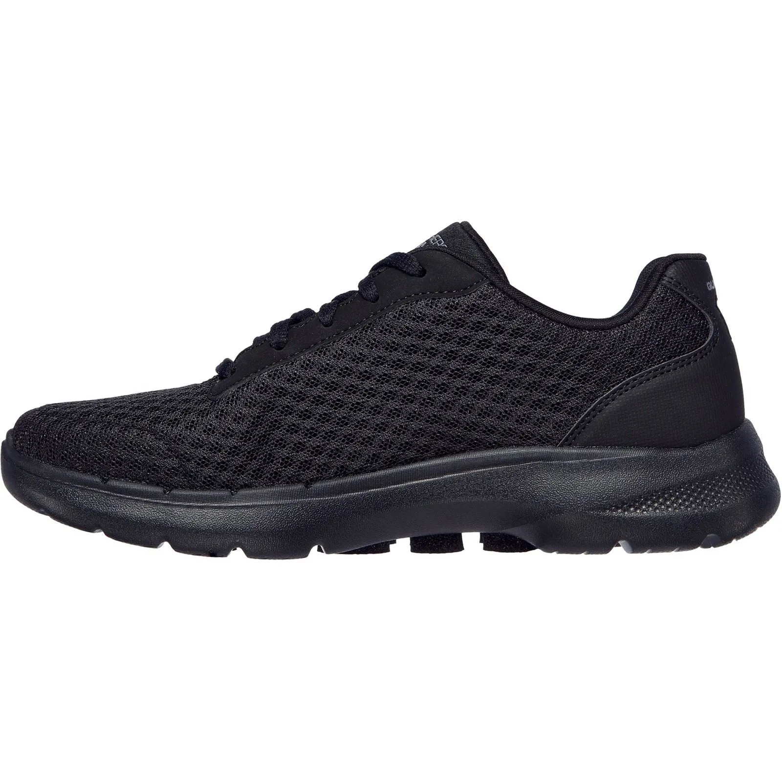 Women's Wide Fit Skechers 124514 Go Walk 6 Iconic Vision Trainers - Black