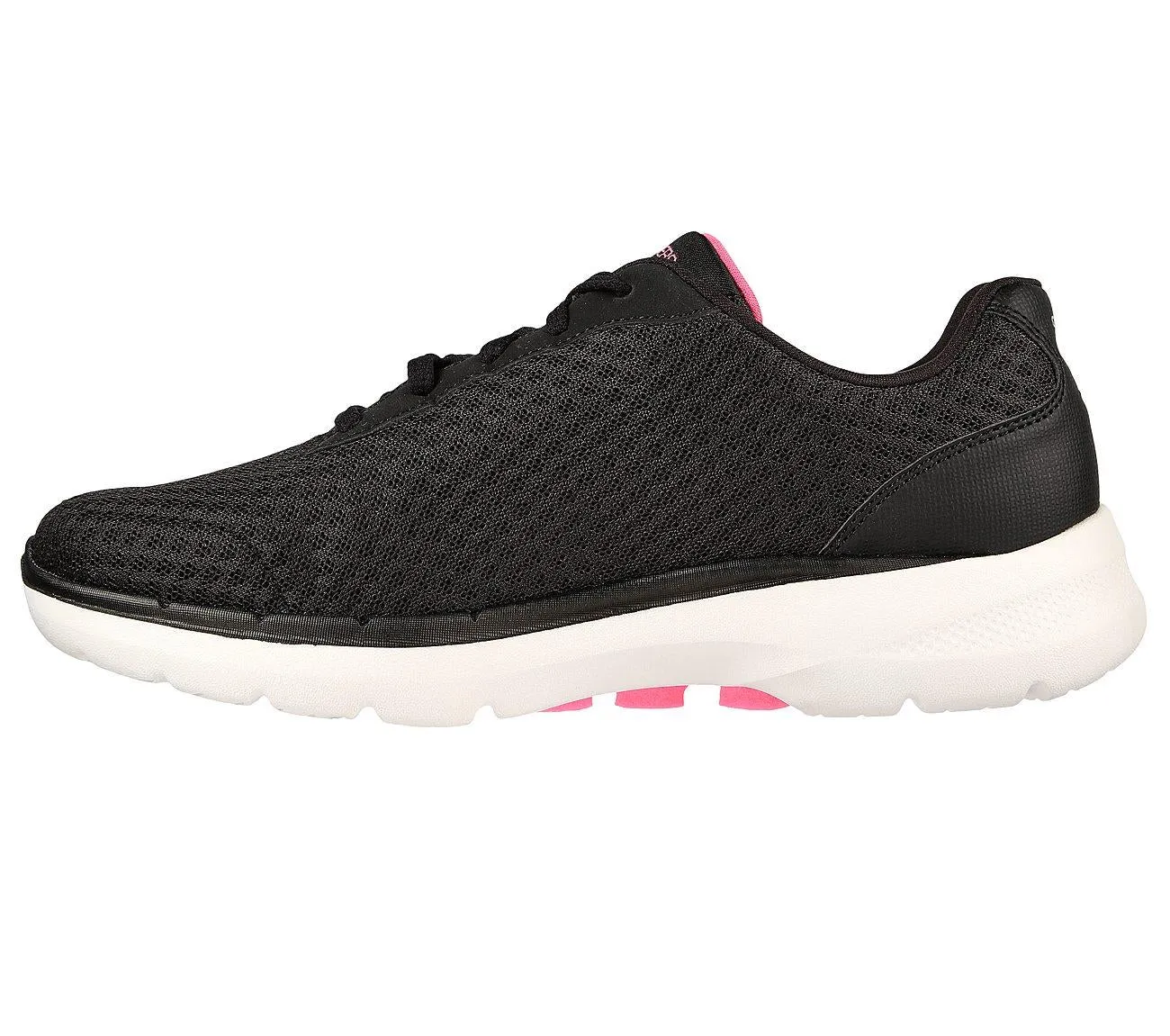 Women's Wide Fit Skechers 124514 Go Walk 6 Iconic Vision Trainers