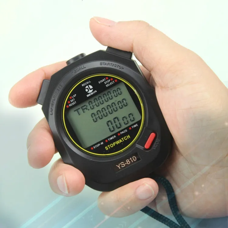 YS Electronic Stopwatch Timer Training Running Watch, Style: YS-8100 100 Memories (Black)