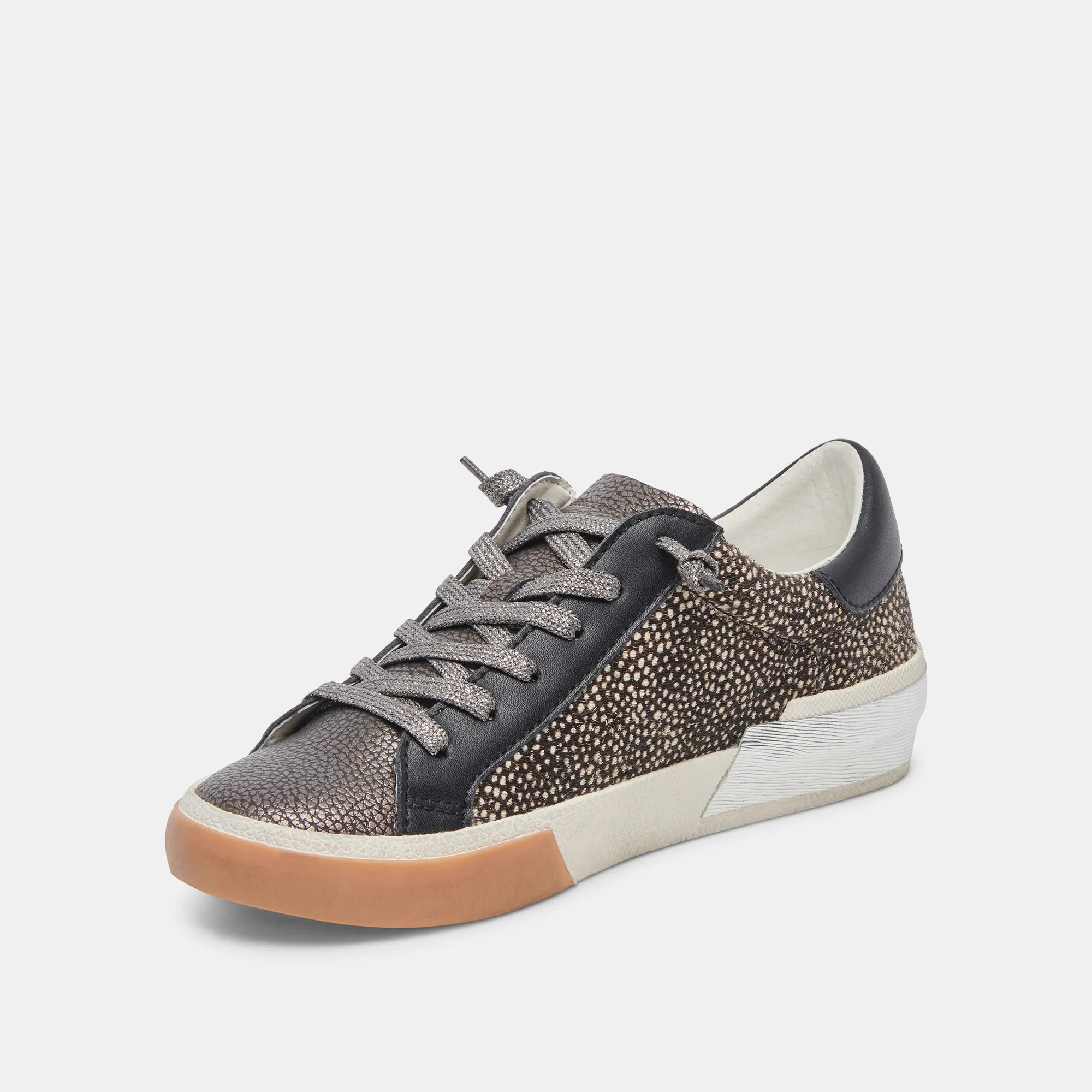 ZINA SNEAKERS BLACK SPOTTED CALF HAIR